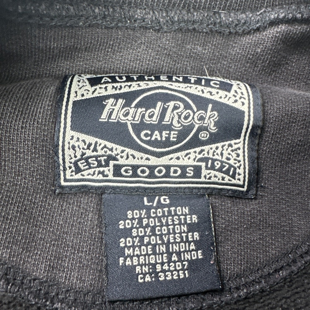 VTG Hard Rock Cafe Hollywood Crewneck Sweatshirt Men Large Flag Embroidery - Picture 2 of 16
